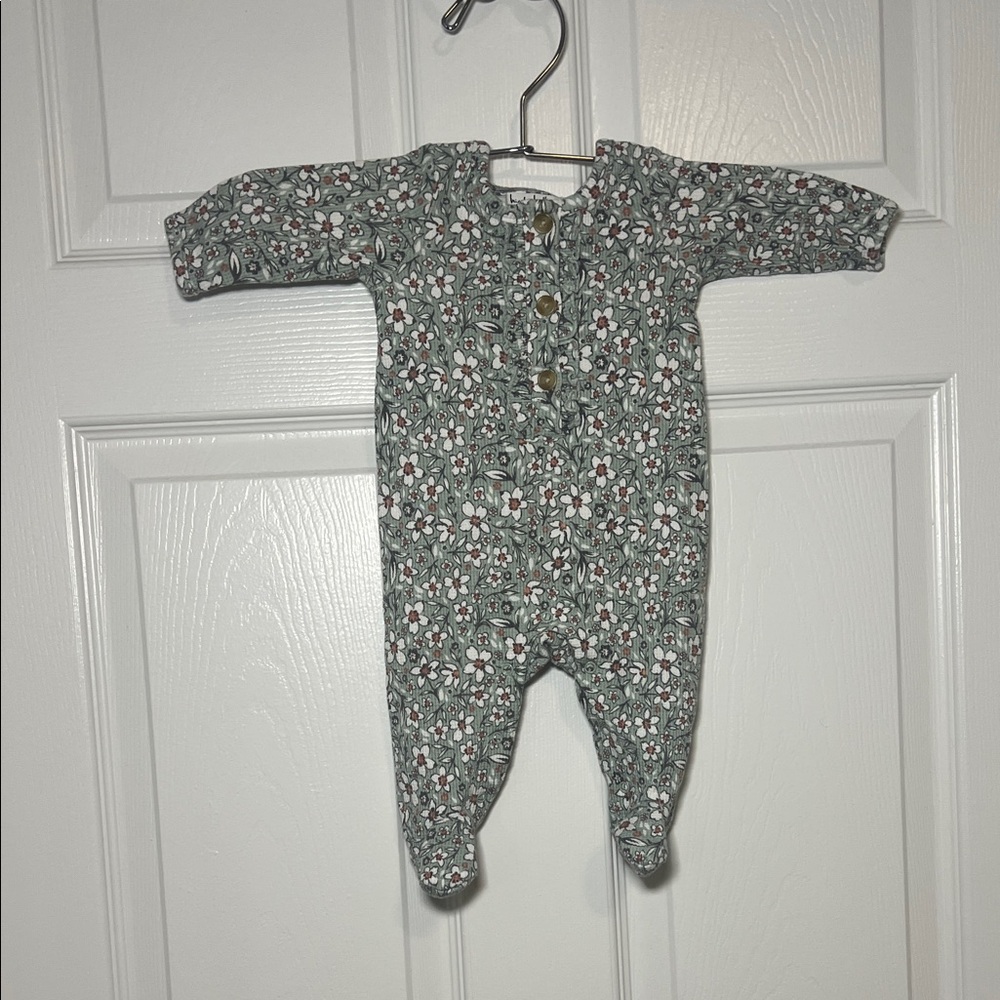 Floral Green Kids One Piece